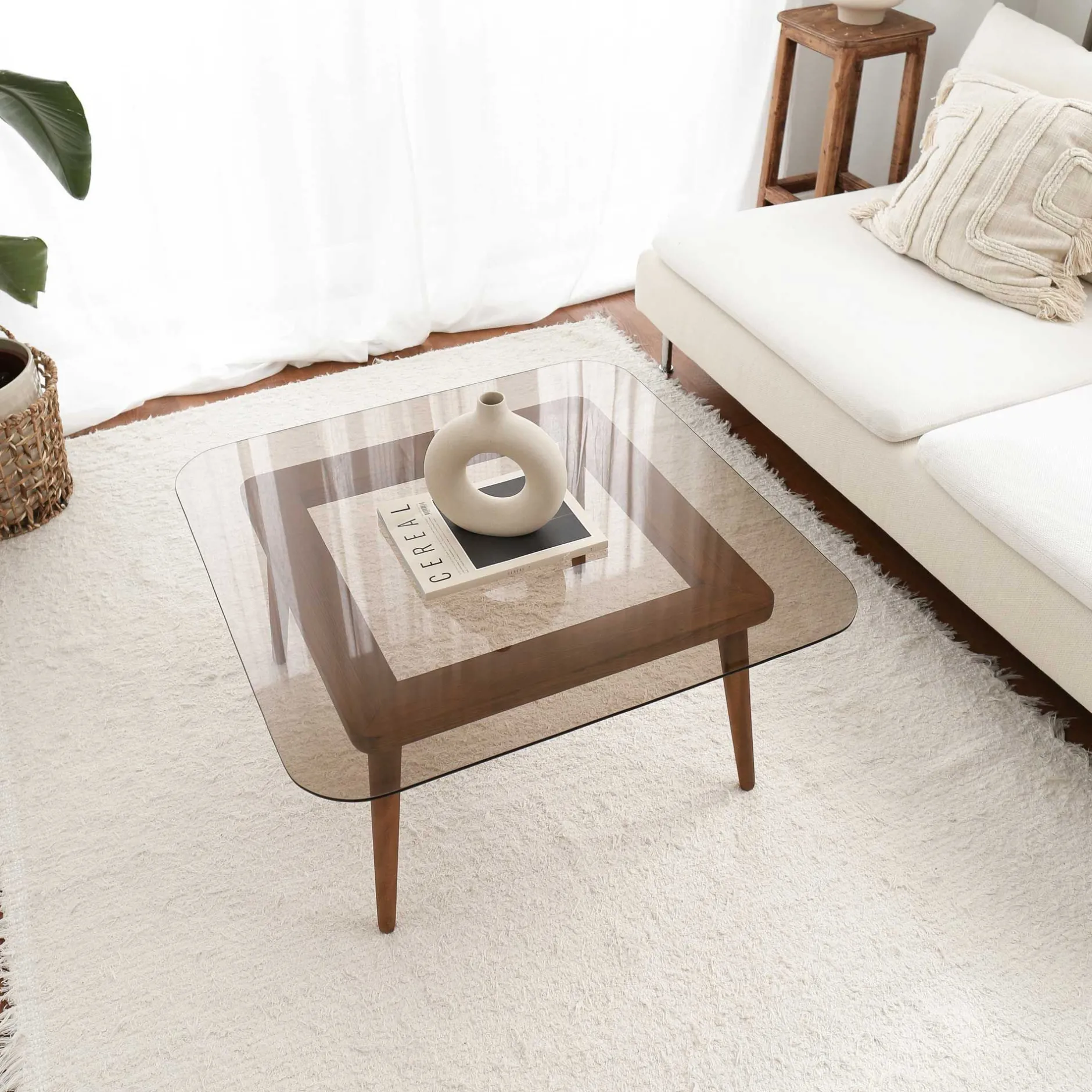 Smart Couchtisch | GEHÄRTETES GLAS | Bronze