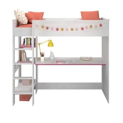 Smoozy Kinderzimmer-Set | Hochbett und Kleiderschrank | Weiß
