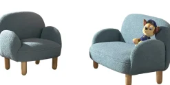 Sofa-Set für Kinder Rocky - blauer Bouclé-Stoff