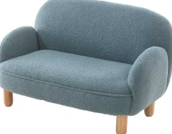 Sofa-Set für Kinder Rocky - blauer Bouclé-Stoff