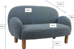 Sofa-Set für Kinder Rocky - blauer Bouclé-Stoff