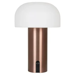 Soham LED Lampe - Weiß/Kupfer | Wiederaufladbar