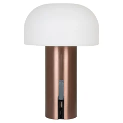 Soham LED Lampe - Weiß/Kupfer | Wiederaufladbar