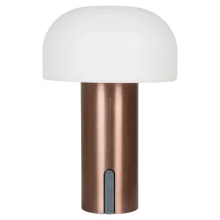 Soham LED Lampe - Weiß/Kupfer | Wiederaufladbar