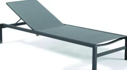 Sonnenliege Gabana Aluminium Anthrazit mit Textilene in Silbergrau