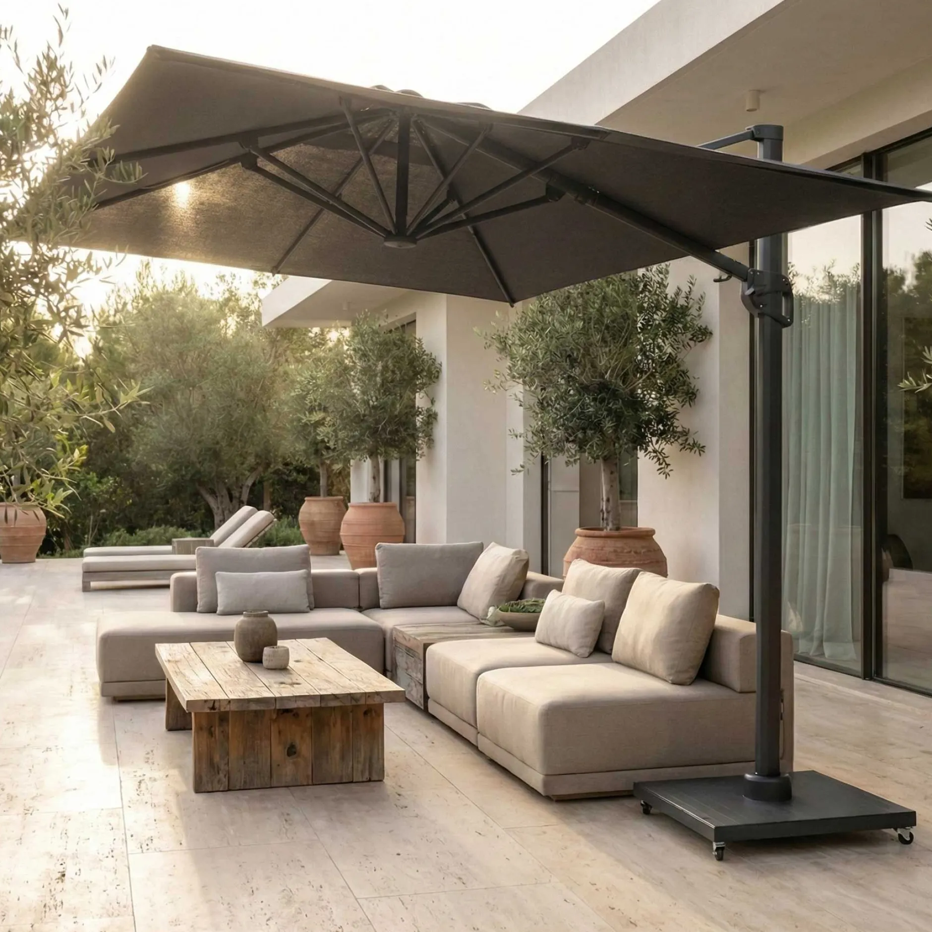 Sonnenschirm Bryce 300x300cm schwarz Aluminium Gestell