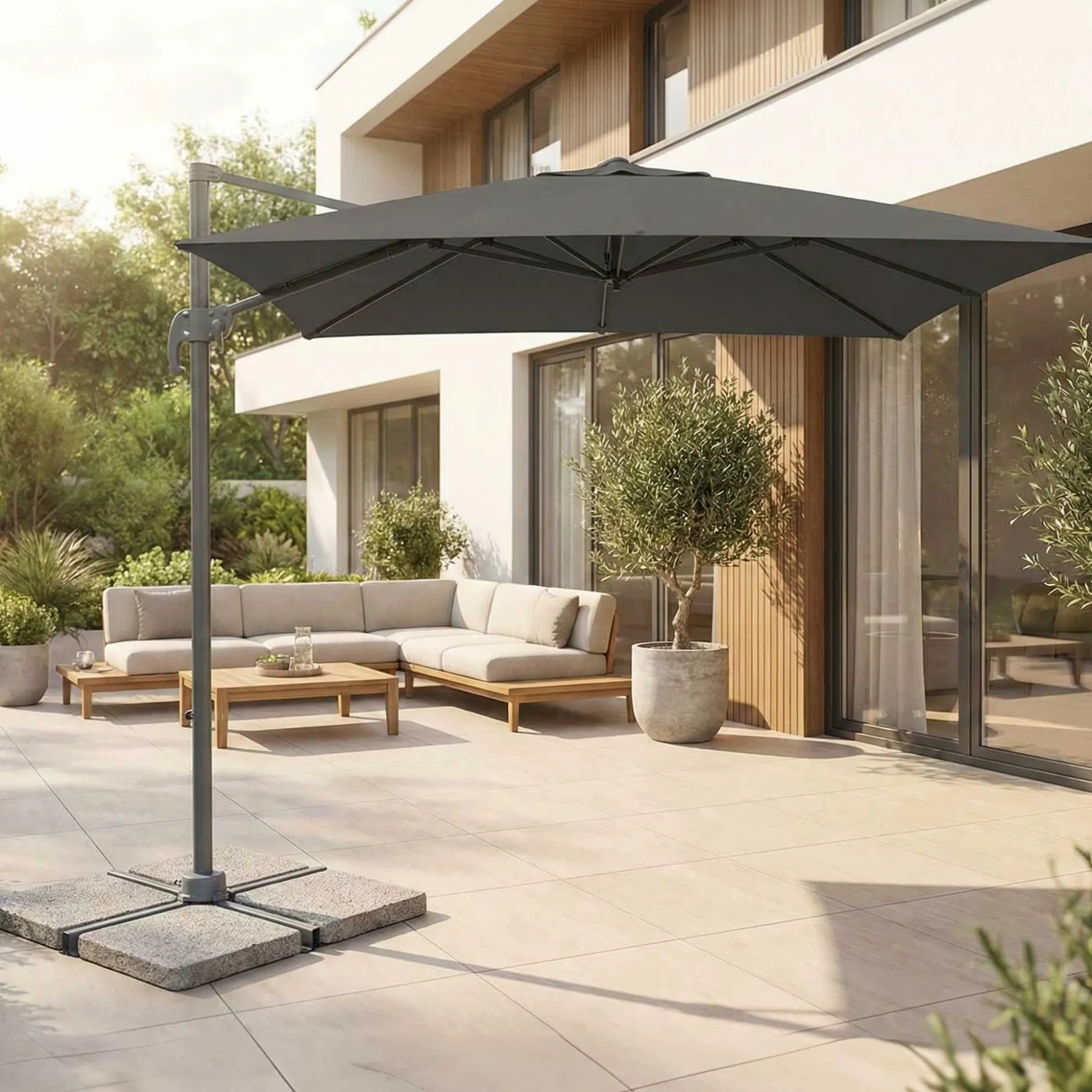 Sonnenschirm Cleveland 250x250 Aluminium Anthrazit