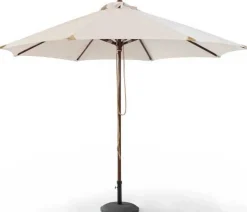 Sonnenschirm Joplin Ø350cm - gescova - Teakholz und Olefin - Ecru
