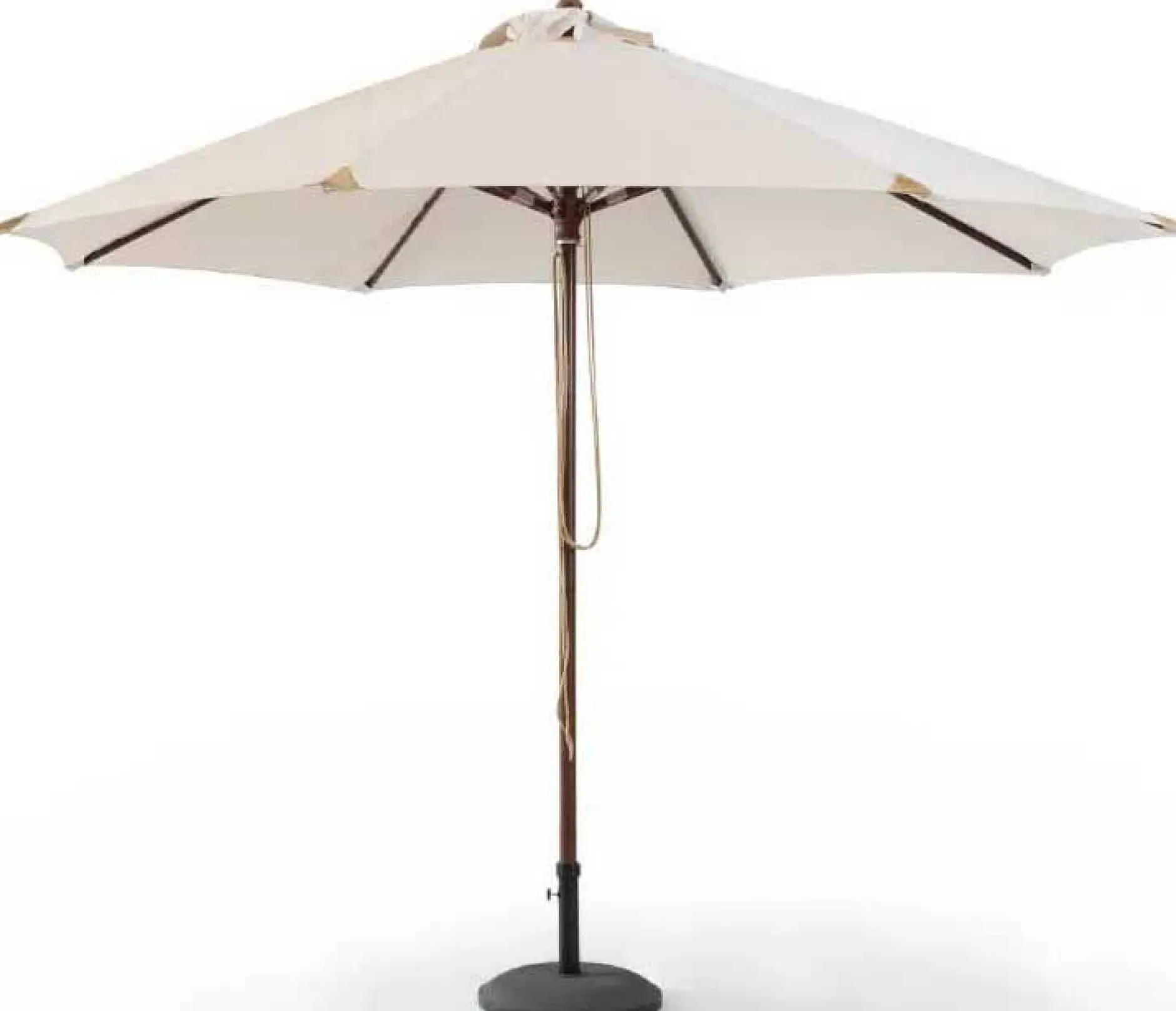 Sonnenschirm Joplin Ø350cm - gescova - Teakholz und Olefin - Ecru