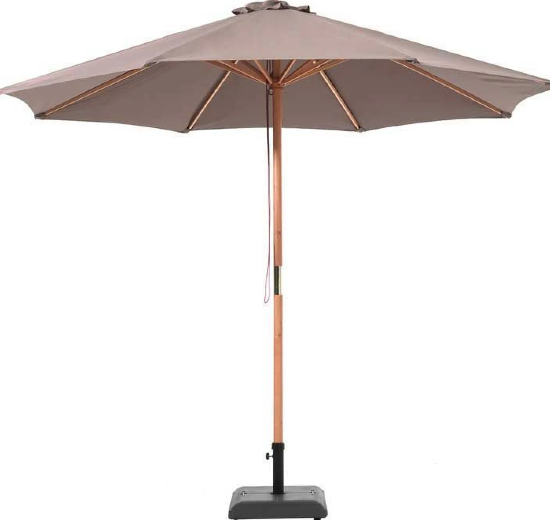 Sonnenschirm Joplin gescova - Holzmast, 300 cm Durchmesser - Taupe