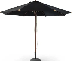 Sonnenschirm Joplin Gescova - Ø350cm - Teakholz - Schwarz