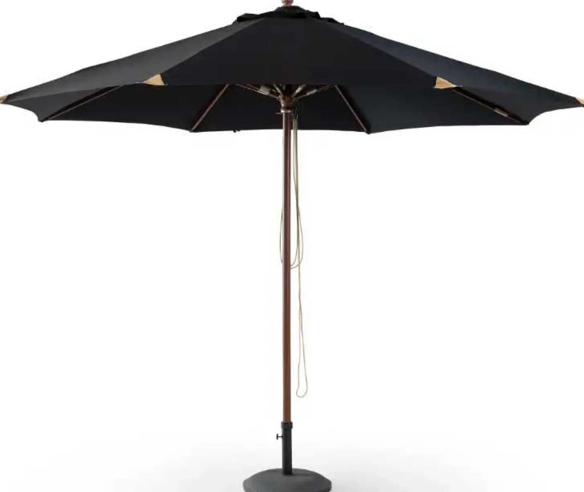 Sonnenschirm Joplin Gescova - Ø350cm - Teakholz - Schwarz