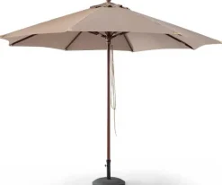 Sonnenschirm Joplin teak - Ø350cm - Taupe - robustes Olefin