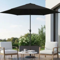 Sonnenschirm Norman Aluminium schwarz Ø350cm