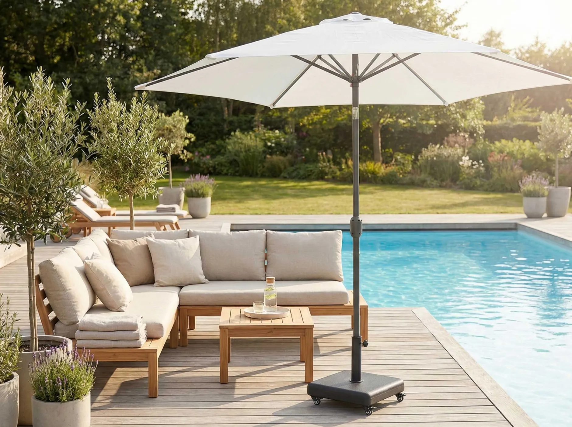 Sonnenschirm Norman 300cm Aluminium Weiß