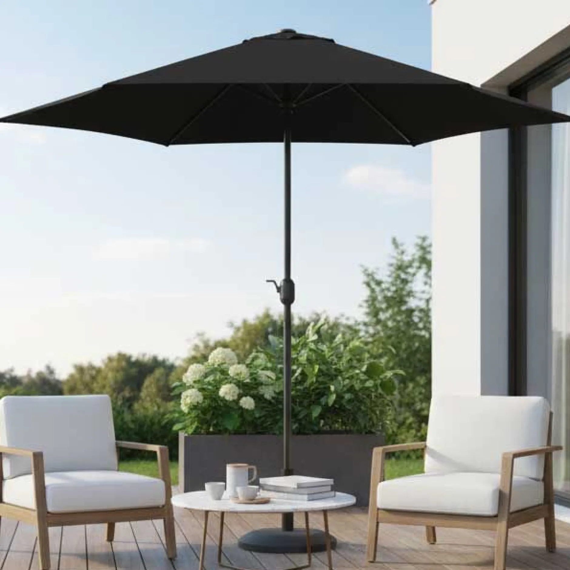 Sonnenschirm Norman Ø300cm schwarz - Aluminium - Gescova
