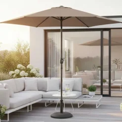 Sonnenschirm Norman Emob - Aluminium mit 300 cm Durchmesser - Taupe