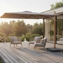 Sonnenschirm Portland 300x300 cm taupe Aluminium Olefin