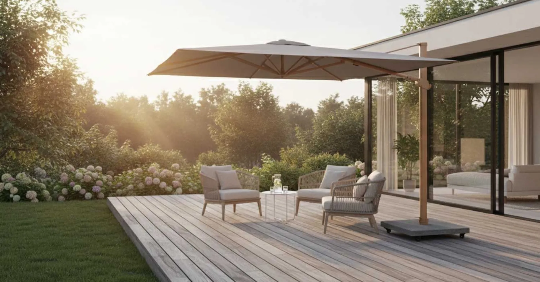 Sonnenschirm Portland 300x300 cm taupe Aluminium Olefin