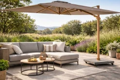 Sonnenschirm Portland 300x300 cm taupe Aluminium Olefin