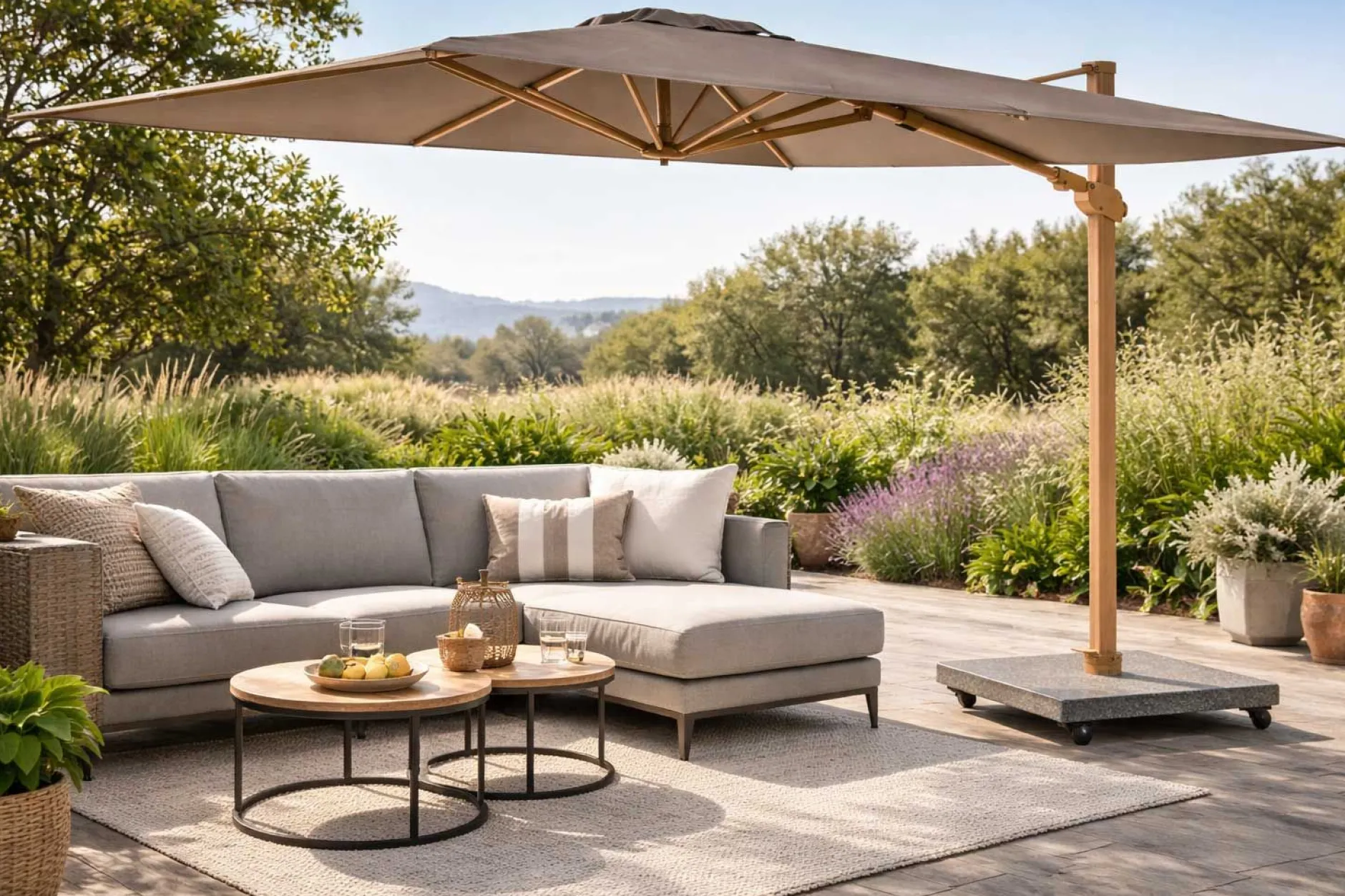 Sonnenschirm Portland 300x300 cm taupe Aluminium Olefin