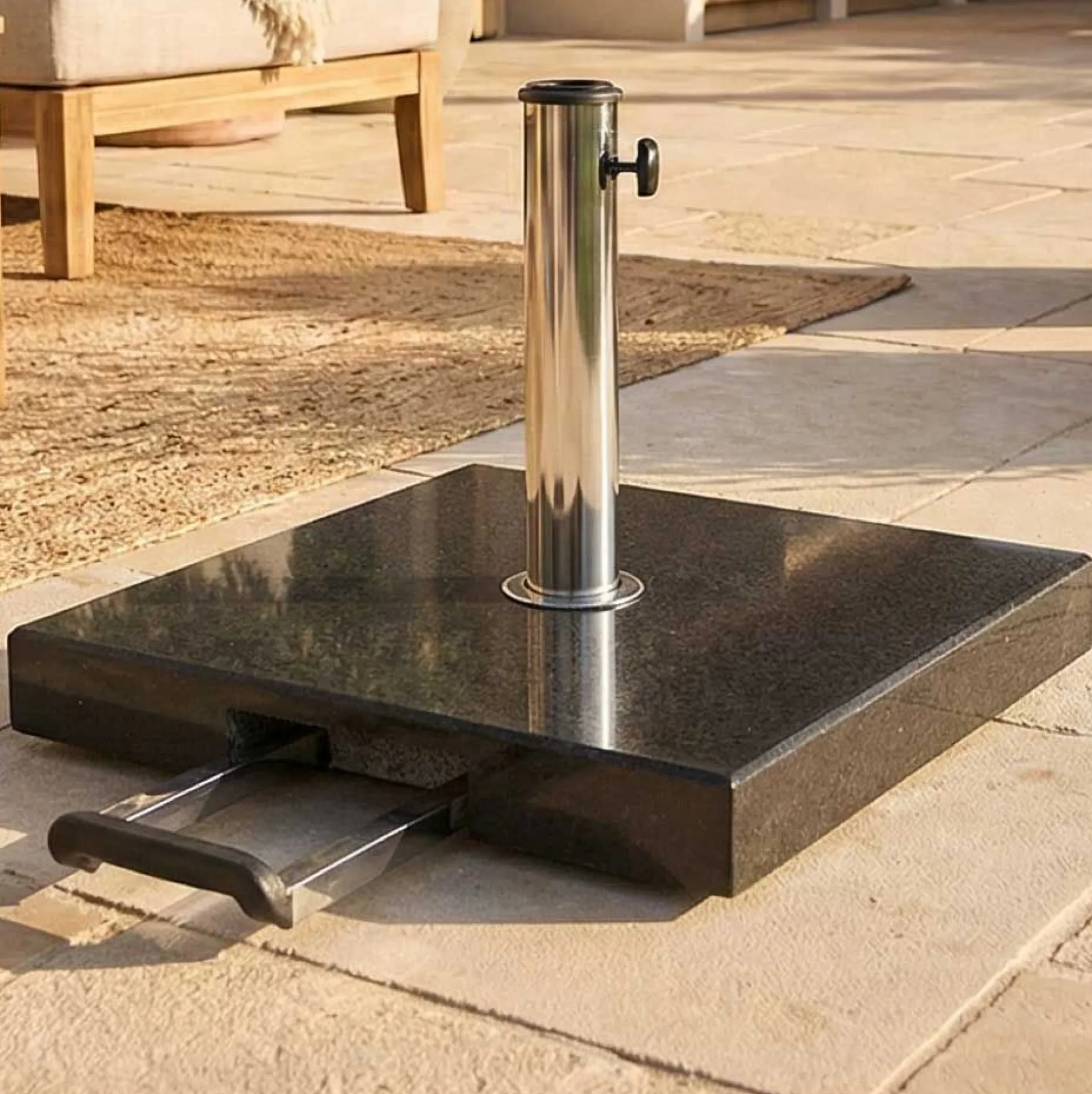 Sonnenschirmsockel Granada Gescova - Granit 50x50 cm - Schwarz