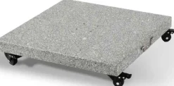 Sonnenschirmsockel Miami Gescova - Granit mit Rollen - 60x60x12 cm - Hellgrau