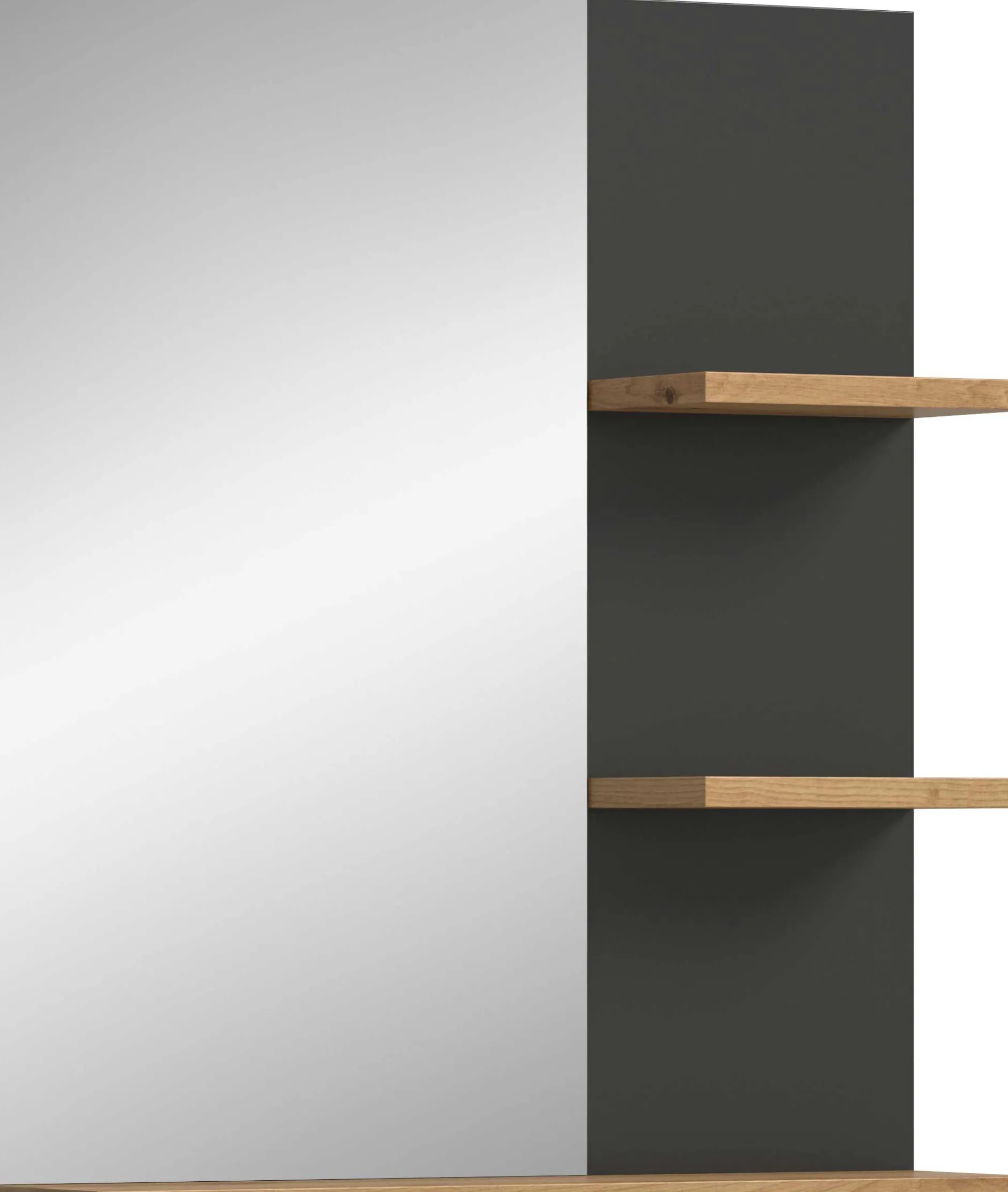 Spiegel Canu Xonox - basaltgrau & Holzoptik - 63x73x16 cm
