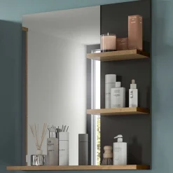 Spiegel Canu Xonox - basaltgrau & Holzoptik - 63x73x16 cm
