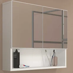 Spiegelschrank Aureliano - 75x17x65cm - 2 Türen - weiß
