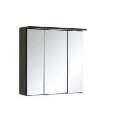 Spiegelschrank Bobbi 60cm Modell 1 3 Türen und LED-Beleuchtung - graphit