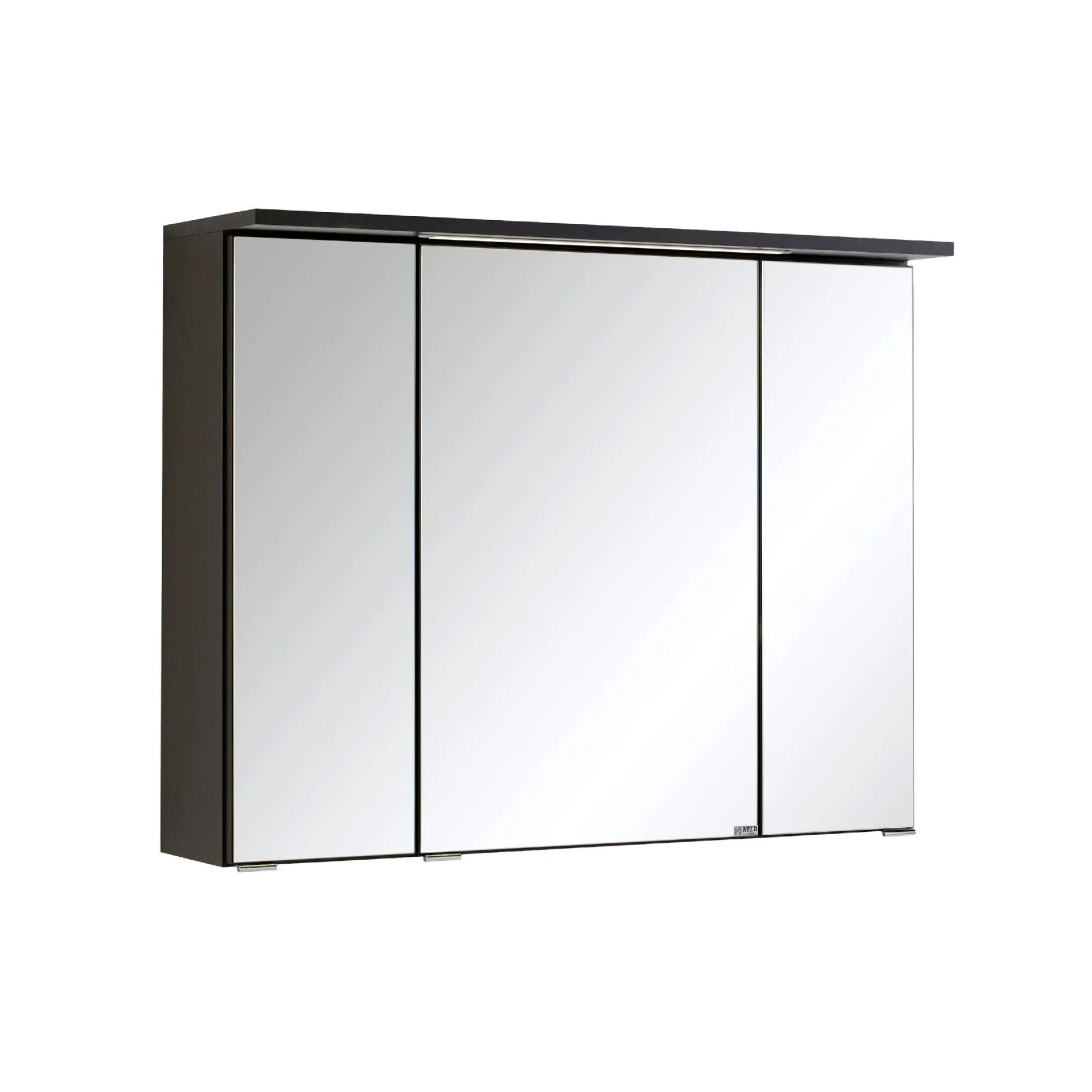 Spiegelschrank Bobbi 80cm Modell 1 3 Türen und LED-Beleuchtung - graphit