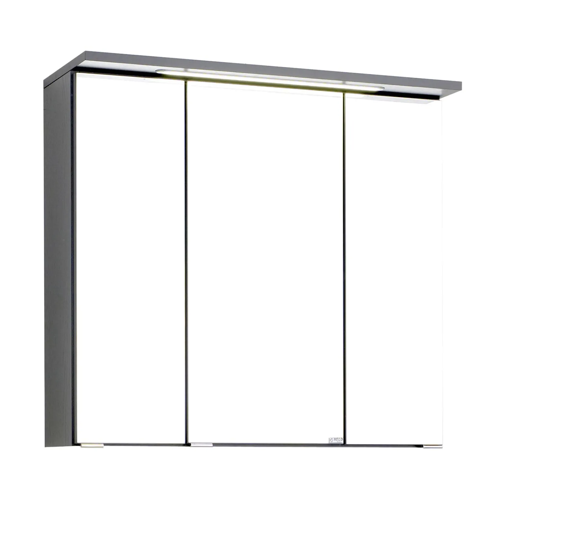 Spiegelschrank Bobbi 70cm modell 1 3 türen und led beleuchtung - graphit