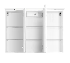Spiegelschrank Bobbi 90cm Modell 1 3 Türen und LED-Beleuchtung - weiß
