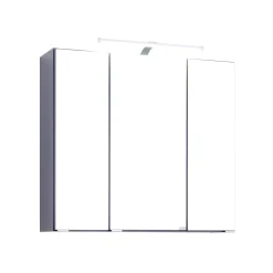Spiegelschrank Bobbi 70cm Modell 2 3 Türen und led Beleuchtung - graphit