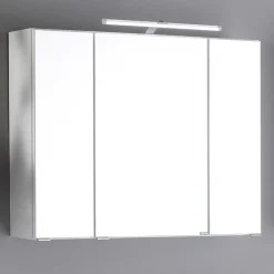 Spiegelschrank Bobbi 80cm Modell 2 3 Türen und led Beleuchtung - weiß
