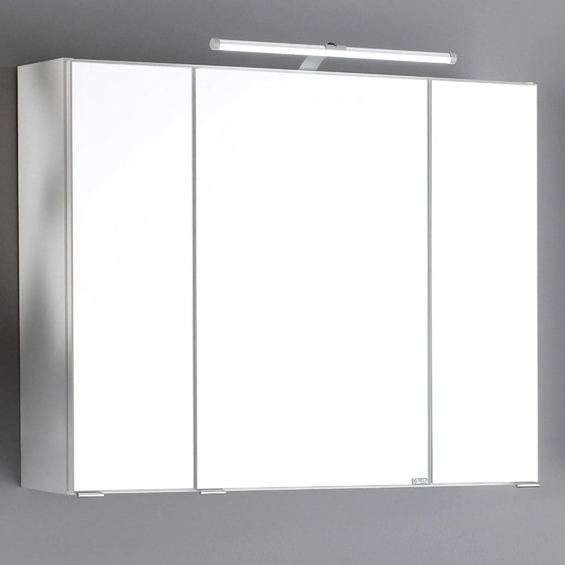 Spiegelschrank Bobbi 80cm Modell 2 3 Türen und led Beleuchtung - weiß