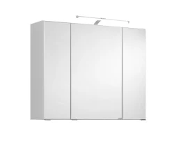 Spiegelschrank Bobbi 90cm Modell 2 3 Türen und led Beleuchtung - weiß