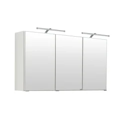 Spiegelschrank Bobbi 120cm Modell 2 3 Türen und led Beleuchtung - weiß