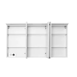 Spiegelschrank Bobbi 120cm Modell 1 3 Türen und LED-Beleuchtung - weiß