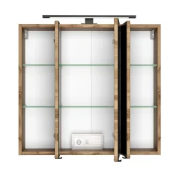 Spiegelschrank Dusan 70cm mit 3 Türen - Eiche wotan