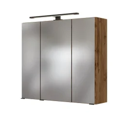 Spiegelschrank Dusan 70cm mit 3 Türen - Eiche wotan