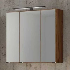 Spiegelschrank Dusan 70cm mit 3 Türen - Eiche wotan