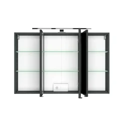 Spiegelschrank Florent 120cm mit 3 Türen und LED-Beleuchtung - graphit
