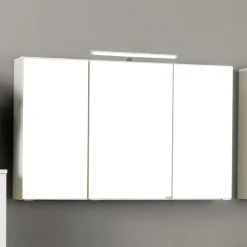 Spiegelschrank Florent 120cm mit 3 Türen und LED-Beleuchtung - weiß