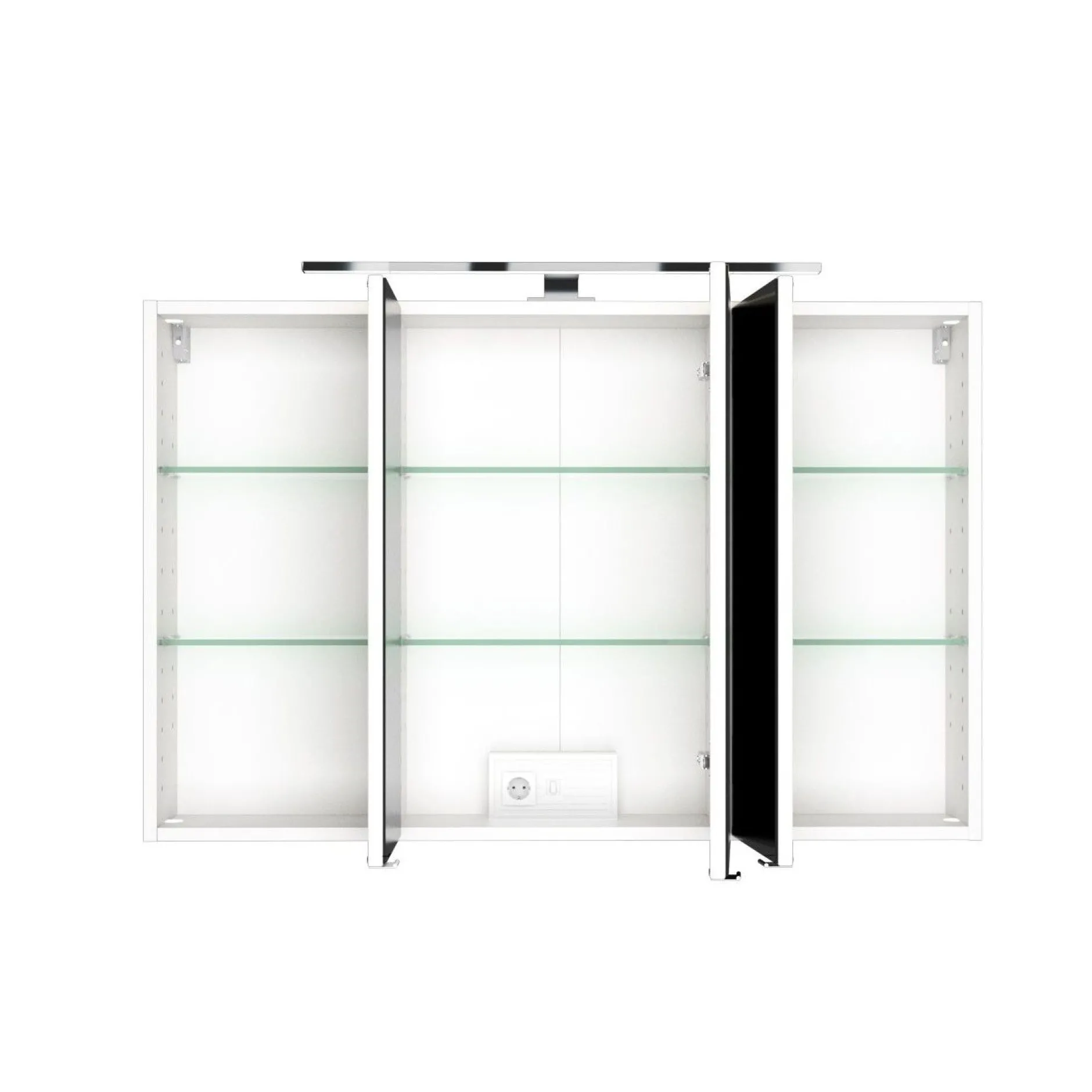 Spiegelschrank Florent 120cm mit 3 Türen und LED-Beleuchtung - weiß