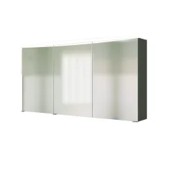 Spiegelschrank Florent gebogen 100cm mit 3 Türen und LED-Lichtleiste - graphit