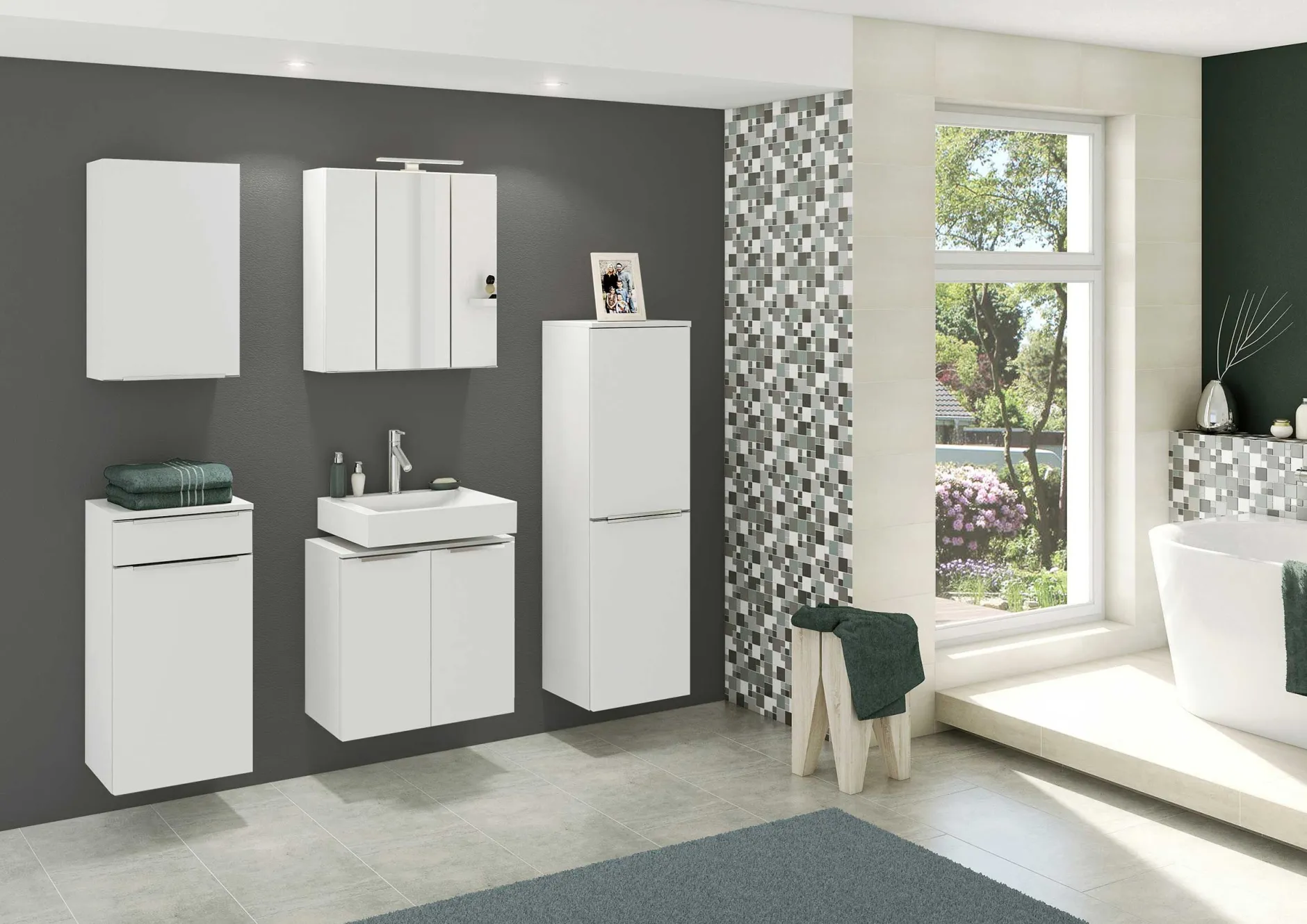 Spiegelschrank Hansen 60cm 3 Türen - weiß