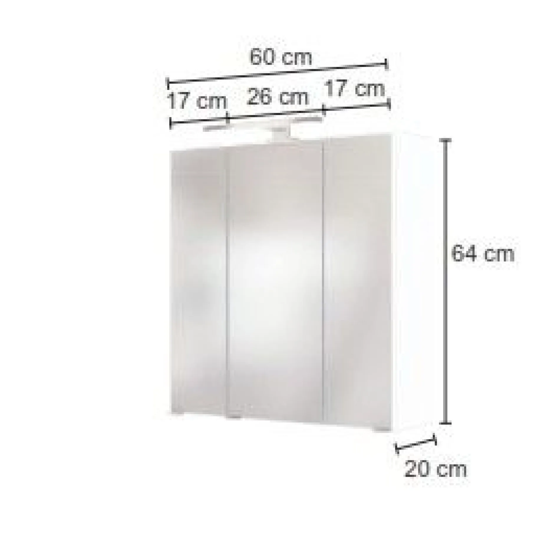 Spiegelschrank Hansen 60cm 3 Türen - weiß