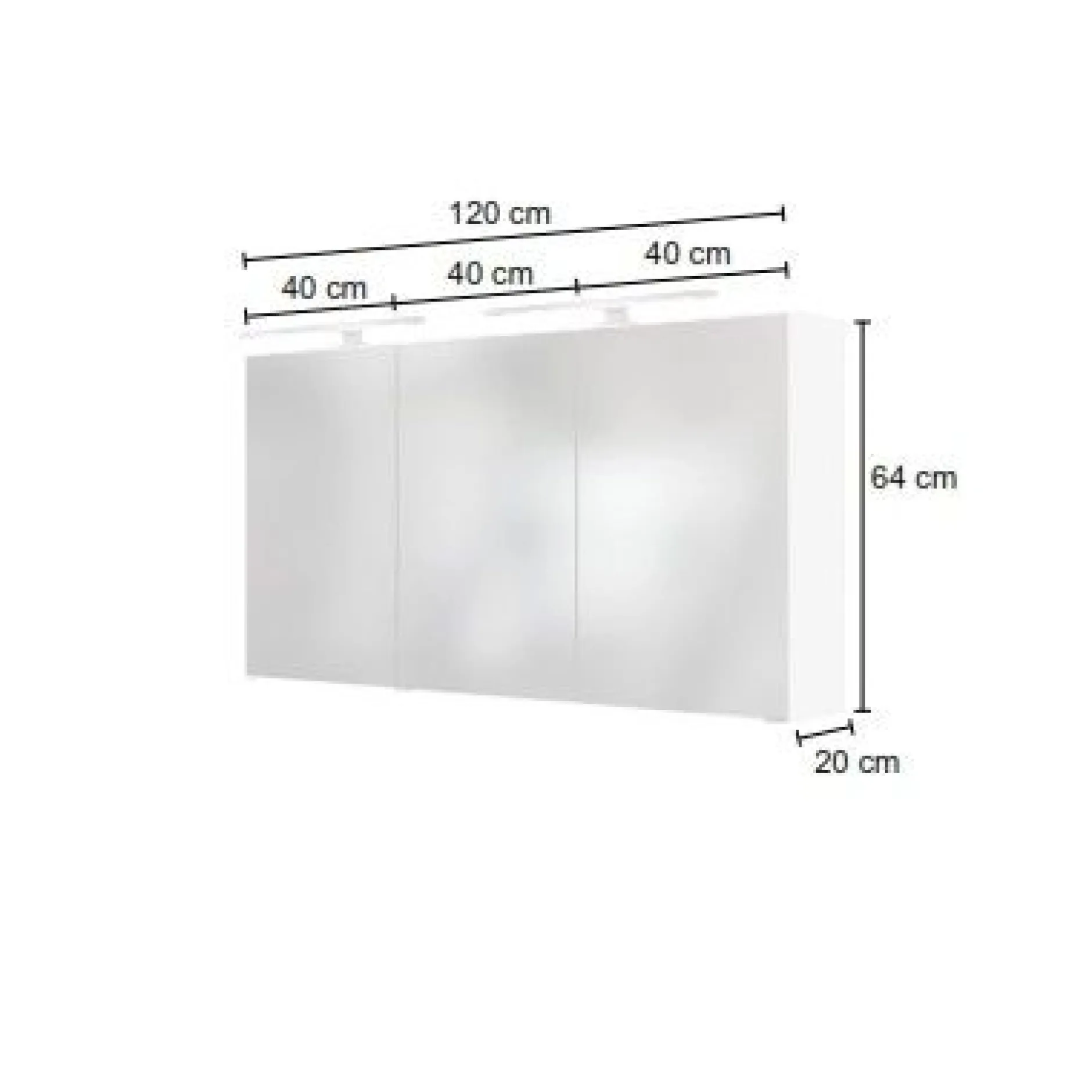 Spiegelschrank Hansen 120cm 3 Türen - weiß